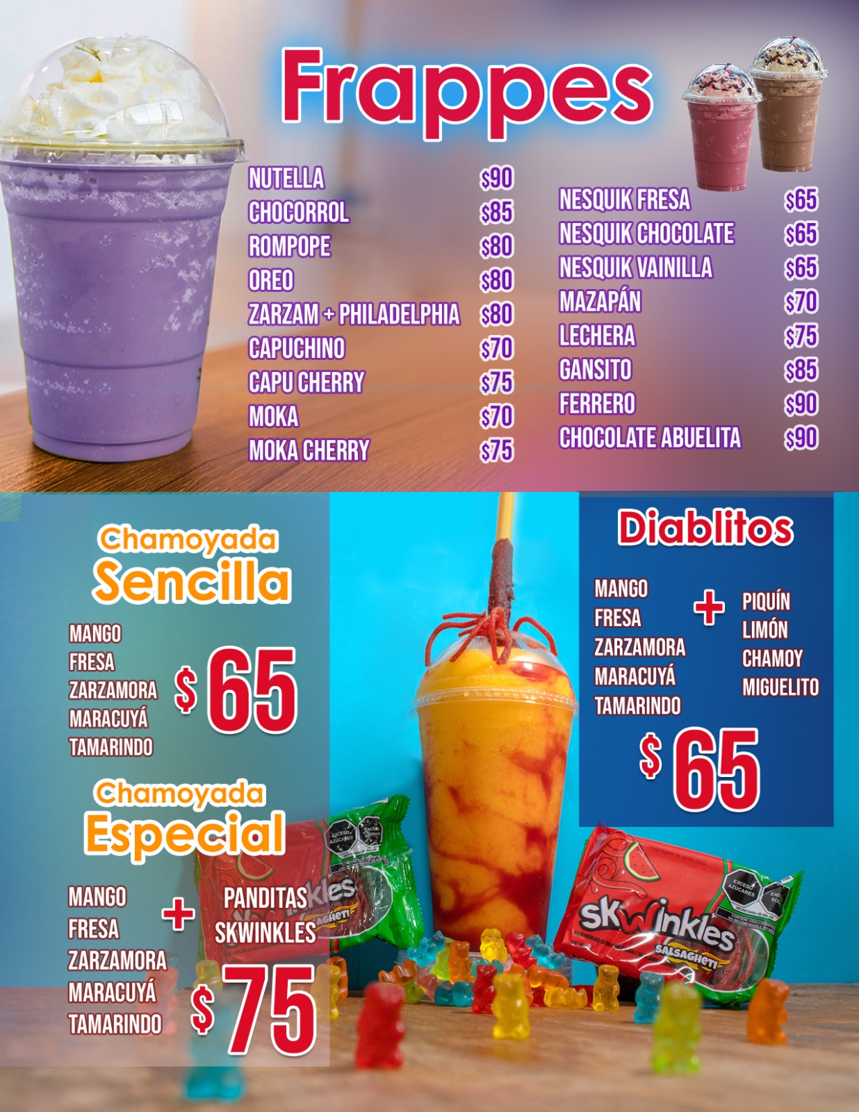 Menú Bebidas